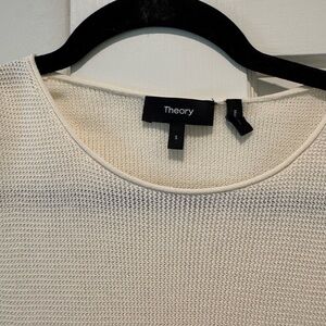 Theory Women's Cream Cotton Silk Sleeveless Sweater